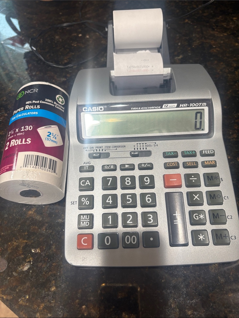 Casio HR-100TM and 2 new paper rolls